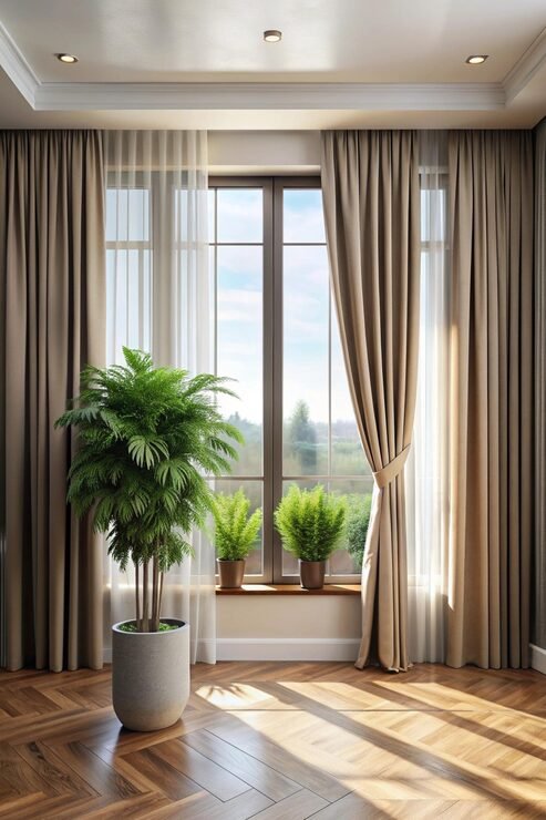 Cama con textiles suaves