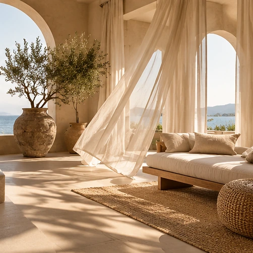 Espacio contemporáneo con decoración natural